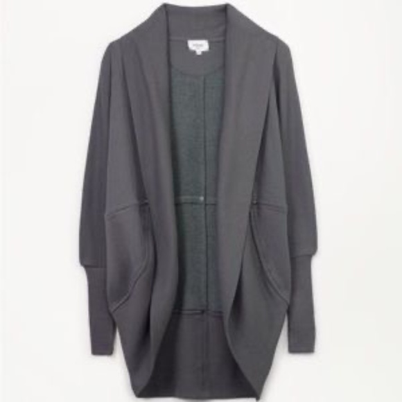 Wilfred Diderot Open-Front Cocoon Cardigan Dark Grey Size Small - Picture 1 of 9